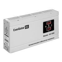 Стабилизатор напряжения ExeGate EX291736RUS Master AV-500 (500ВА, 140-260В, цифр. индикация вход/вых. напряжения, 220В±8%, КПД 98%, 5 уровней защиты, задержка, метал.корпус, евророзетка, RTL)