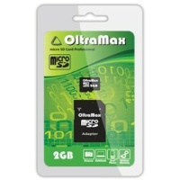 2Gb MicroSD OltraMax + SD адаптер (OM002GCSD-AD) microSD, 2 Гб, адаптер на SD