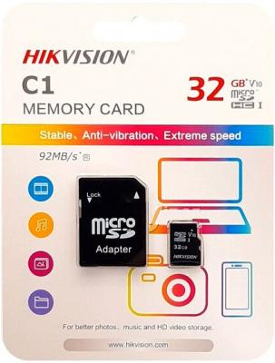 Карта памяти Hikvision microSDHC HS-TF-C1(STD)/32G/Adapter 32GB (с адаптером)