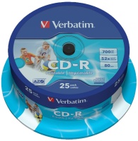 Диск CD-R Verbatim 700Mb 52x Cake Box (25шт) Printable (43439)
