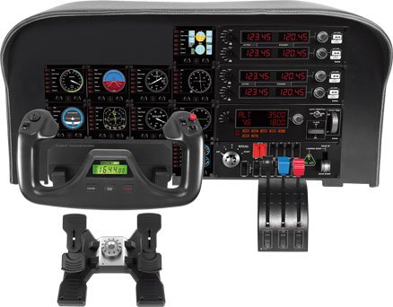 Панель управления G Saitek Pro Flight Multi Panel черный USB виброотдача