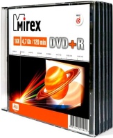 Диск DVD+R Mirex 4.7Gb 16x Slim Case (5шт) (202479)
