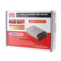 Внешний корпус USB 3.0 2.5" SATAIII HDD/SSD 3UB2P4 (TRANSPARENCY) пластик, прозрачный {50}  (672691)