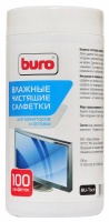 Салфетки Buro BU-Tscrl для экранов ЭЛТ мониторов/плазменных/ЖК телевизоров/мониторов с покрытием из стекла туба 100шт влажных