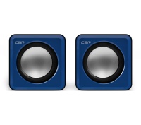 CBR CMS 90 Blue, Акустическая система 2.0, питание USB, 2х3 Вт (6 Вт RMS), материал корпуса пластик, 3.5 мм линейный стереовход, регул. громк., длина кабеля 1 м, цвет голубой