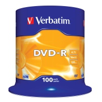 Диск DVD+R VERBATIM 4.7Гб 16x 100шт в банке
