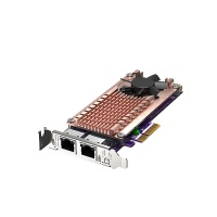 QM2-2P2G2T плата расширения, 2 слота M.2 2280 NVMe SSD, интерфейс PCIe Gen3 x4, 2 порта 2.5 GbE BASE-T