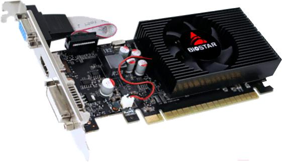 Видеокарта Biostar NVIDIA GeForce GT 730 Biostar 2Gb (VN7313THX1) PCI-E 2.0, ядро - 700 МГц, память - 2 Гб DDR3 1800 МГц, 64 бит, VGA, DVI, HDMI, Retail