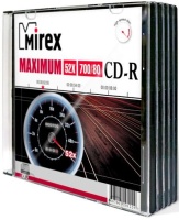 Диск CD-R Mirex 700Mb 52x Maximum Slim Case (5шт) (201243)