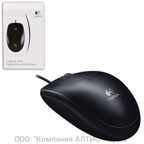 Мышь Logitech B100 for business черный оптическая (800dpi) USB (2but)