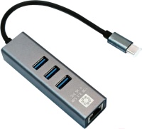 Кабель-адаптер 5BITES UA3C-45-12BK USB3.1 / 3*USB3.0 / RJ45 1G / AL / GREY