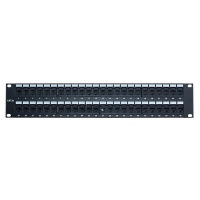 Патч-панель 19" [NM-PP-2U48P-UC5E-D-108-BK] 2U, 48 портов, кат.5E, UTP, Dual IDC, цвет черный