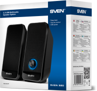 Sven 320 Black акустика стерео, мощность 6 Вт, диапазон частот: 80-20000 Гц, корпус из пластика, питание от USB