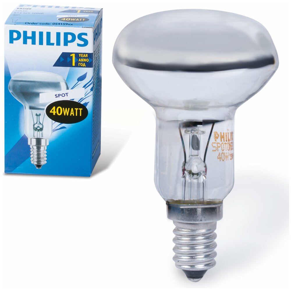 Купить лампочки philips. Лампа накаливания Philips spot nr50 60w e14, e14, nr50, 60вт. Лампа накаливания e14 r50 Philips. Лампы накаливания Филипс 60 ватт. Лампа зеркальная 40вт r50 e14.