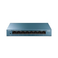 LS108G 8-портовый гигабитный неуправляемый 8 портов RJ45 10/100/1000 Мбит/с, металлический корпус, настольный/монтируемый на стену, plug and play, поддержка 802.1p QoS, энергосберегающая технология {36} (085452)