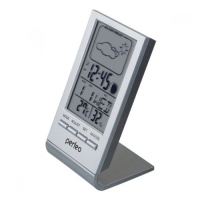 Часы-метеостанция "Angle", серебряный, (PF-S2092) время, температура, влажность, дата