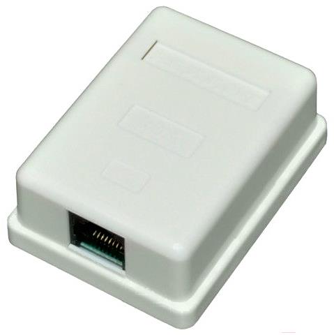 (03-0121) Розетка компьютерная внешняя 1-порт, UTP RJ-45 (8P8C), CAT 5e