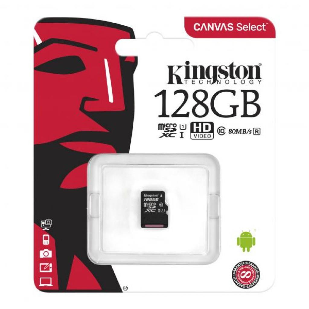 Карта памяти microsdxc kingston canvas select plus 64 гб sdcs2 64gbsp