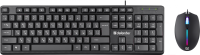 Defender C-991 Black клавиатура + мышь, 1600 dpi, цифровой блок, USB, цвет: чёрный