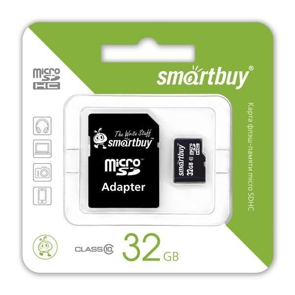 Micro SecureDigital 32Gb SB32GBSDCL10-01 {Micro SDHC Class 10, SD adapter}