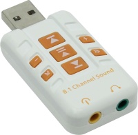 AU-01PL (W) USB адаптер для микрофона и наушников комбинированная расцветка (Белый)