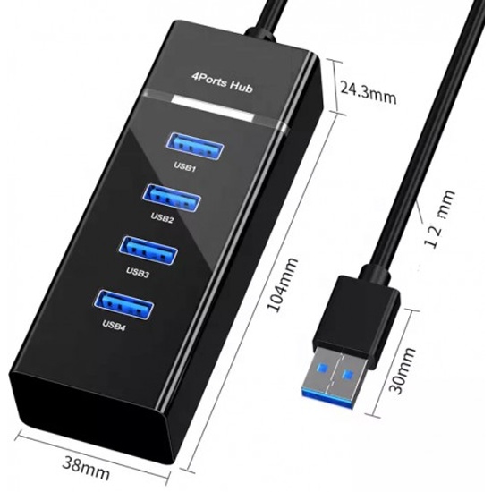 KS-727 USB хаб 4xUSB 2.0 F в USB 2.0 Type A M 1.2м