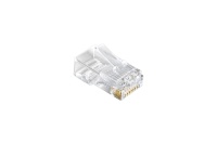 Коннектор PL45-C5-8P8C-SH-100 RJ-45 Кат.5e (8P8C) под одножильный кабель, экранированный, золотое напыление, 100 шт.