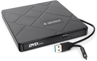 Внешний DVD-привод DVD-USB-04 USB 3.0 со встроенным и хабом пластик, черный (271668)