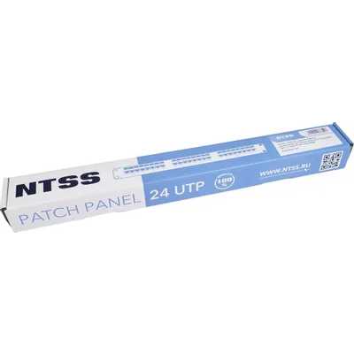 Патч-панель 19 NTSS NTSS-PP-1U-24-UTP-RJ45-6-D, 1U, 24 портов RJ-45, категория 6, экранирование UTP, цвет черный