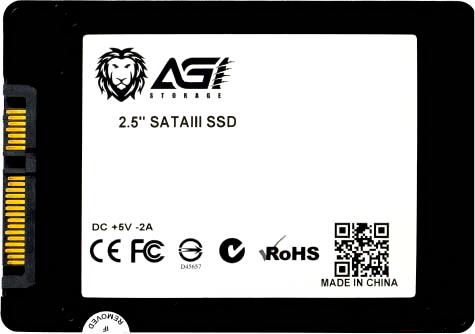 2.5" 120GB AGI AI138 Client SATA 6Gb/s, 509/518, IOPS 19/75K, MTBF 1.6M, 3D TLC, 70TBW, 0,53DWPD, RTL{100} (610002)