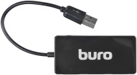 Разветвитель USB 2.0 Buro BU-HUB4-U2.0-Slim 4порт. черный