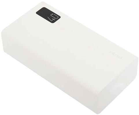 Powerbank MOUNTAINS 40000 mAh/LED дисплей/PD + QC 3.0/Type-C/4 USB/Выход: 3A, max 22.5W/White (PF_D0160)