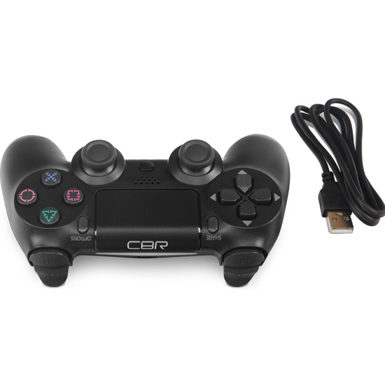 CBG 960 Black, Игровой манипулятор для PS4 беспроводной (Bluetooth), PC/PS3 проводной (USB), 2 вибро-мотора, 2 аналоговых стика, D-pad, 14 кнопок, чёрный
