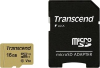 Карта памяти Transcend microSDHC 500S 16GB + адаптер