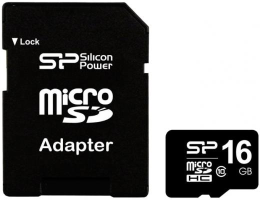 Флеш microSDHC 16Gb Class10 SP016GBSTH010V10 w/o adapter