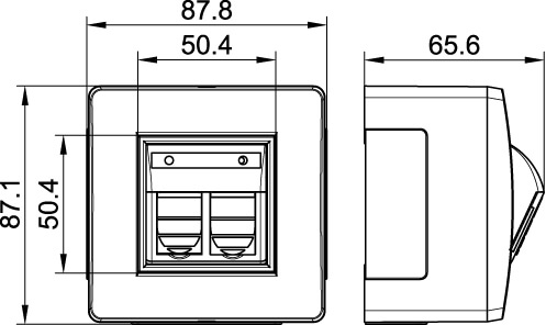 10665 Коробка в сборе с 1 розеткой RJ45, кат.5е (телефон / компьютер), белая