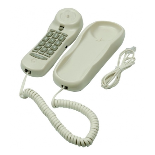 RT-003 white проводной телефон{ повторный набор номера, телефонная книжка, настенная установка, регулятор громкости звонка}