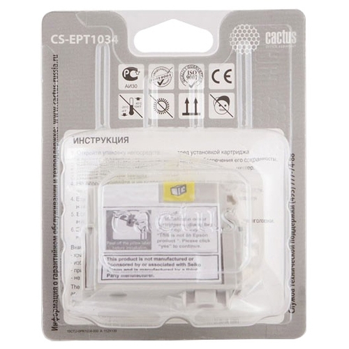 Картридж Cactus CS-EPT1034 для Epson Stylus Office T1100/TX510/TX510fn/TX550/TX550w, желтый, 14мл