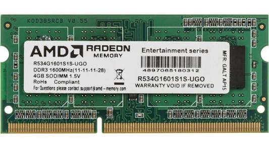 DDR3 4Gb 1600MHz R534G1601S1S-UG RTL PC3-12800 CL11 SO-DIMM 204-pin 1.5В