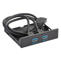 Планка USB на переднюю панель ExeGate EX280446RUS U3H-615, 3,5", 2*USB 3.0, черная, подсоединение к мат. плате