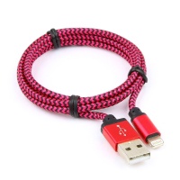 USB 2.0 Cablexpert CC-mUSB2pe1m, AM/microBM 5P, 1м, нейлоновая оплетка, алюминиевые разъемы, фиолетовый, пакет