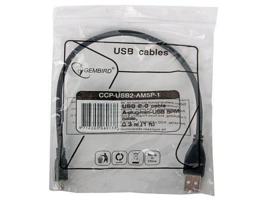 CCP-USB2-AM5P-1 USB 2.0 кабель PRO для соед. 0,3м AM/miniBM позол.конт., черный
