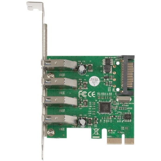 Контроллер ExeGate EX283716RUS EXE-314 PCI-E 2.0, 4*USB3.0 ext, разъем доп.питания (OEM)