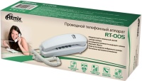 RT-005 black {проводной телефон, повторный набор номера, настенная установка, кнопка выключения микрофона, регулятор громкости звонка}