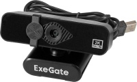 Веб-камера ExeGate Stream С958 с матрицей 5 млн пикс., разрешение видео 2592x1944, 30 Гц, подключение через USB 2.0, микрофон, автоматическая фокусировка, шторка, крепление на мониторе