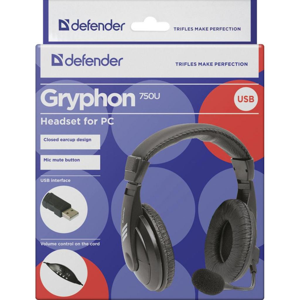 Defender 750u. Defender Gryphon HN-750. Компьютерная гарнитура Defender Gryphon 750u USB. Наушники Defender Headset Gryphon 750. Гарнитура Defender 750u USB Gryphon 1.8м, черный (1/20).