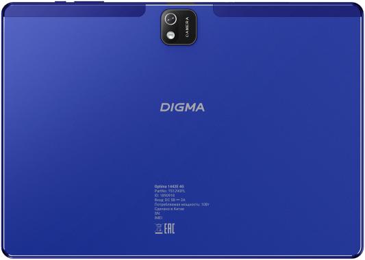 Планшет Digma Optima 1442E 4G Deep Blue 10.1" (1920x1200), мультитач, Unisoc T606, 1600 МГц, 4 Гб, 128 Гб, Wi-Fi, Bluetooth, 3G, LTE, GPS, 5.0 млн пикс., Android