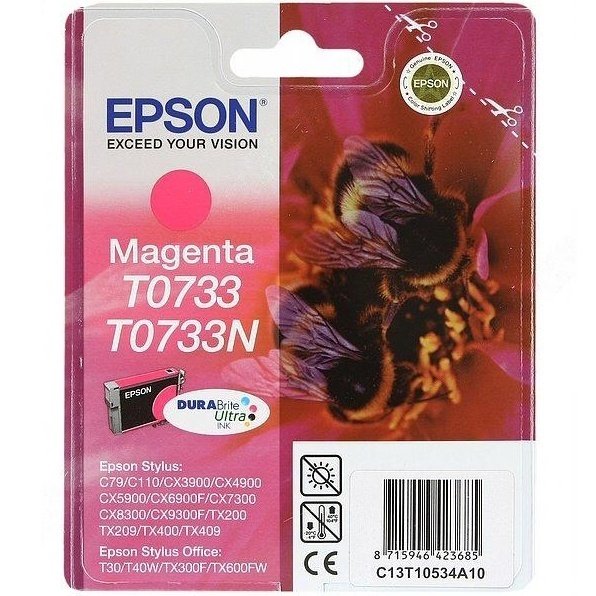 Картридж струйный Epson T0733 C13T10534A10 пурпурный (250стр.) (5.5мл) для Epson С79/СХ3900/4900/5900