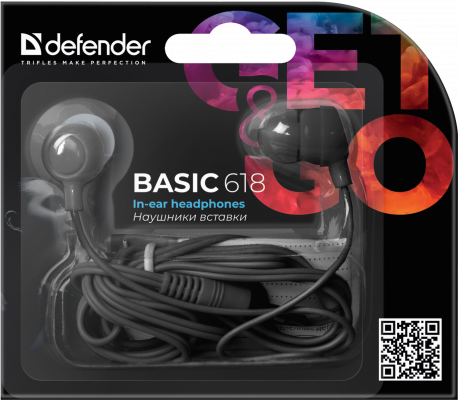 Наушники Defender Basic 618 черный #1 [63618]