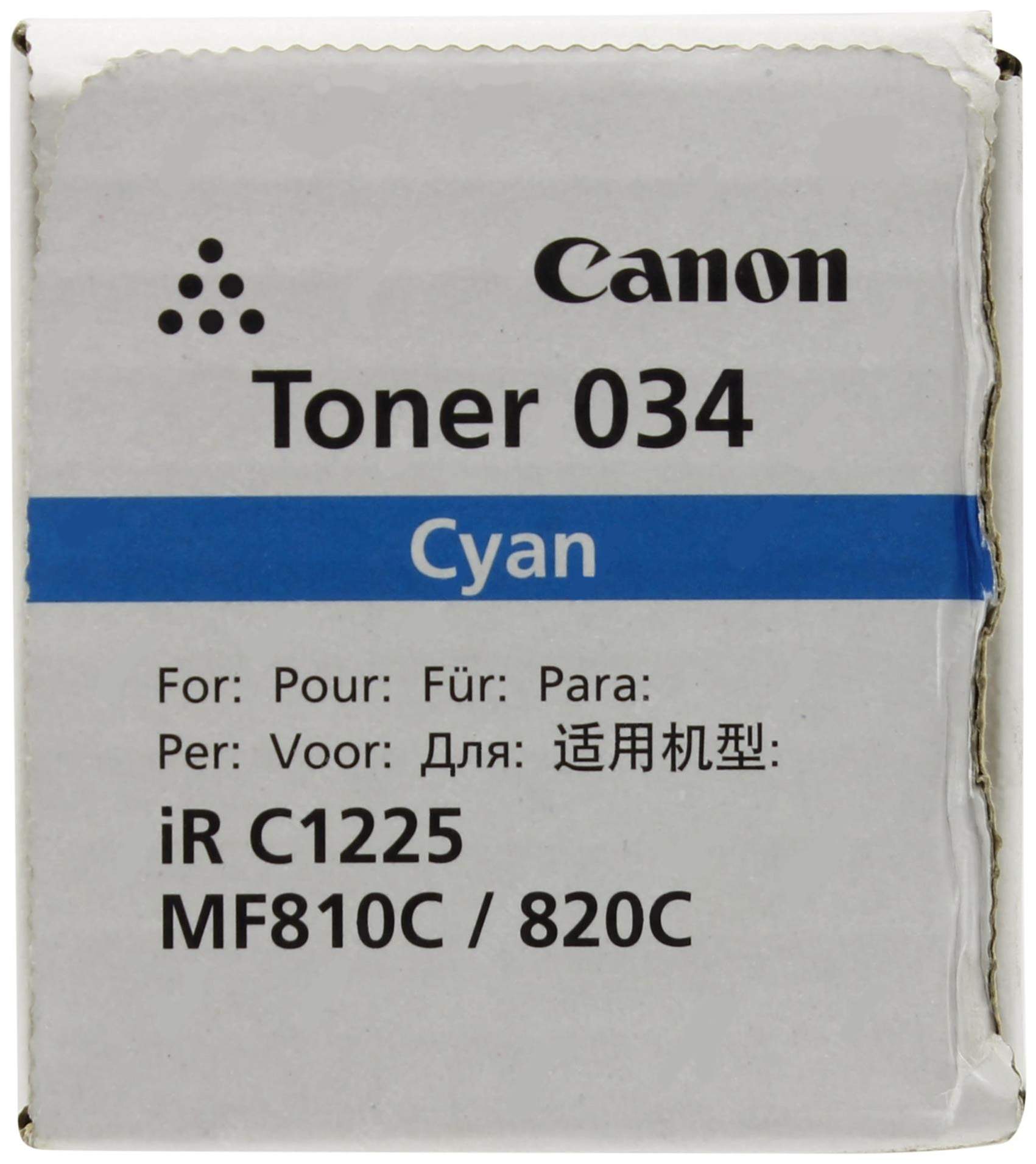 Canon 34. Canon Toner 034 Cyan. Картридж Canon 034c (9453b001). C-exv034 Black для ir c1225, mf810c/820c. Тонер-туба Canon Toner 034c (9453b001) (Cyan).